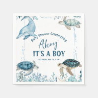 Under the Sea Blue Ahoy It's a Boy Baby Shower