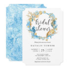 Under the Sea Blue & Gold Bridal Shower Invitation