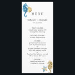 Under the Sea Blue Gold Wedding Menu<br><div class="desc">Under the Sea Blue Gold Wedding Menu Card featuring seahorses,  starfishes,  seashells and coral reefs. For more advanced customisation of this design,  Please click the "Customise” button above! Matching items are also available.</div>