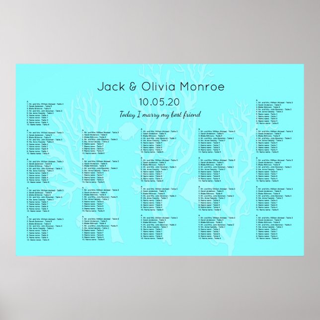 Under the Sea Blue Seating Chart (Front)