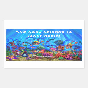 Under the Sea Book Plate Rectangular Sticker
