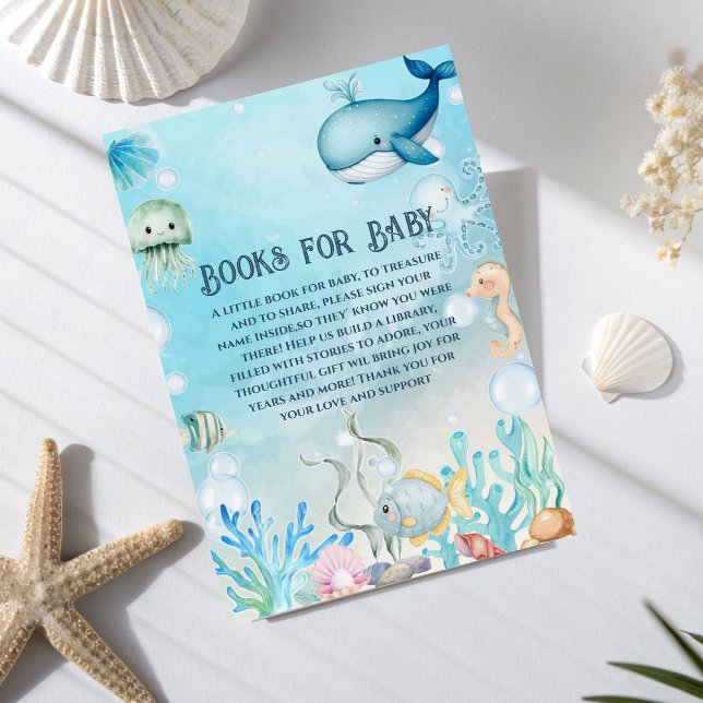 Under the Sea Books for Baby shower  card  (Creator Uploaded)