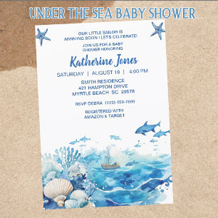 Under the Sea Boy Baby Shower   Invitation