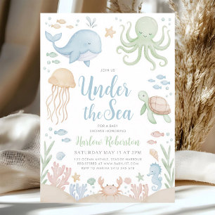 Under the Sea Boy Baby Shower Invitation