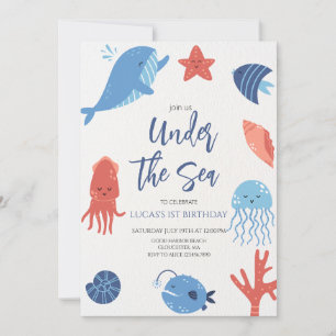 Under the Sea  Boy Birthday Invitation