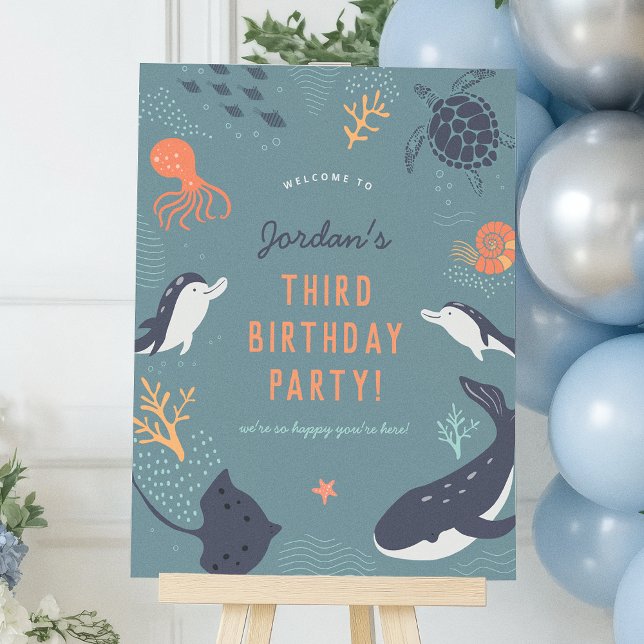 Under The Sea Boy Birthday Party Welcome Sign (Creator Uploaded)