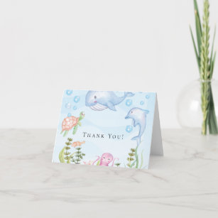 Under the Sea Boys Baby Shower Thank You Note