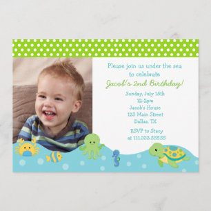 Under the Sea Boys Custom Birthday Invitations