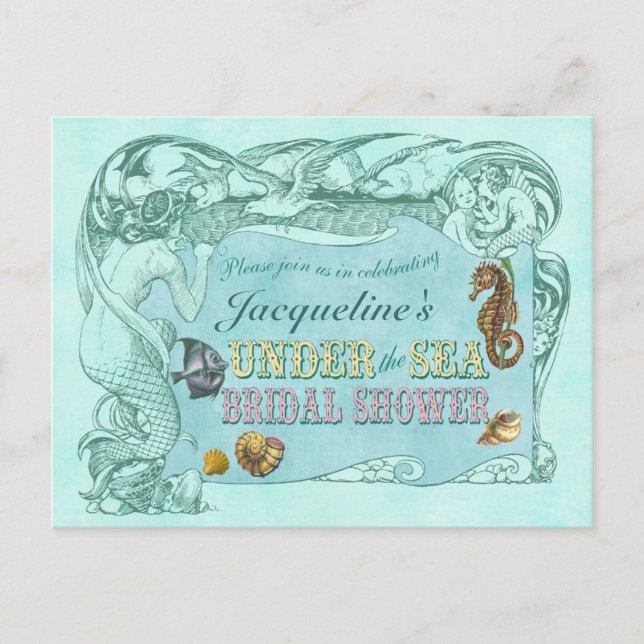 Under the Sea Bridal Shower Invitation Postcard (Front)