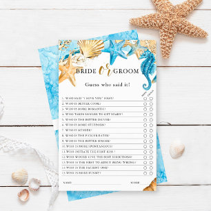 Under the Sea Bride or Groom Bridal Shower Game