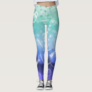 Under the Sea Bubbles Green & Purple Ocean Leggings