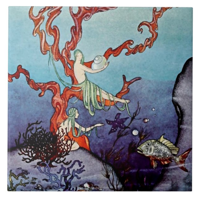 “Under the Sea” by Viriginia Frances Sterrett Ceramic Tile (Front)
