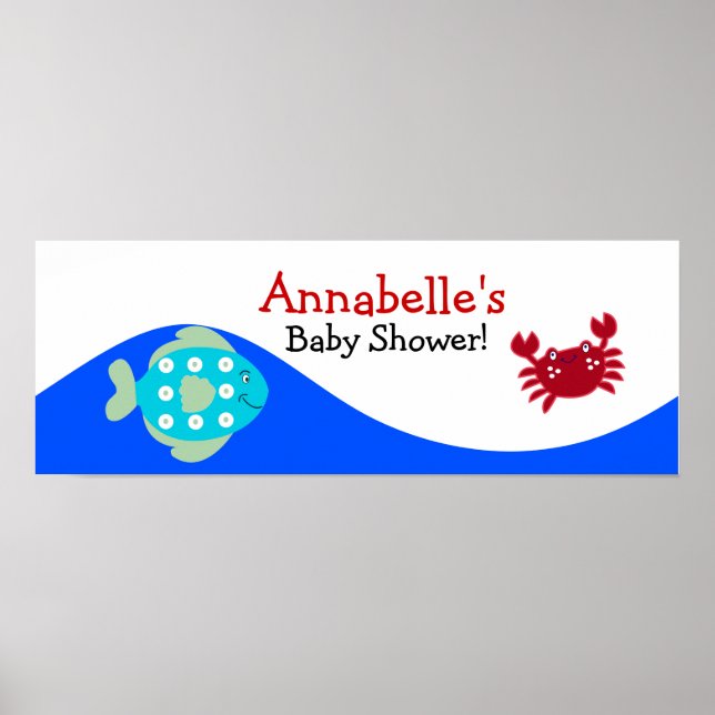 Under the Sea Calypso Baby Shower Banner Poster (Front)
