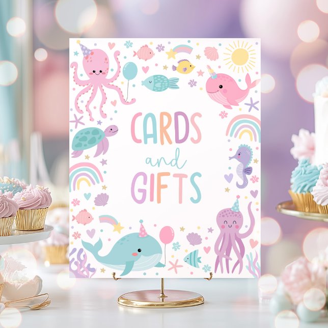 Under The Sea Card And Gifts Birthday Party Poster (Creator Uploaded)
