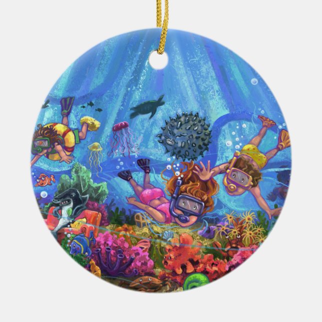 Under the Sea Ceramic Ornament (Front)