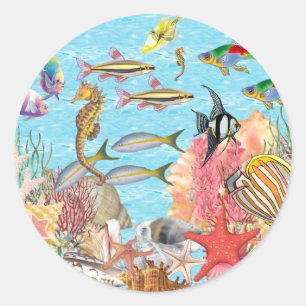 Under the sea classic round sticker