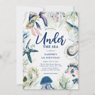 Under the Sea Coastal Kids Birthday Invitation