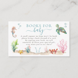 Under The Sea Colourful Baby Shower Books For Baby Enclosure Card
