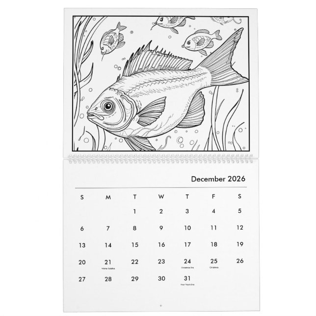 Under the Sea Colouring Calendar (Dec 2026)