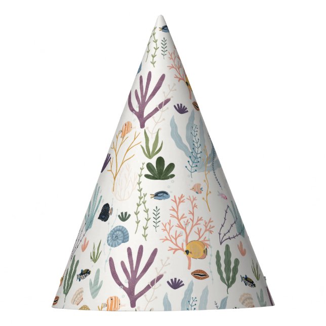 Under the Sea Coral Party Accessories Party Hat (Front)
