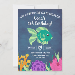 Under the Sea Coral Reef Birthday Invitation