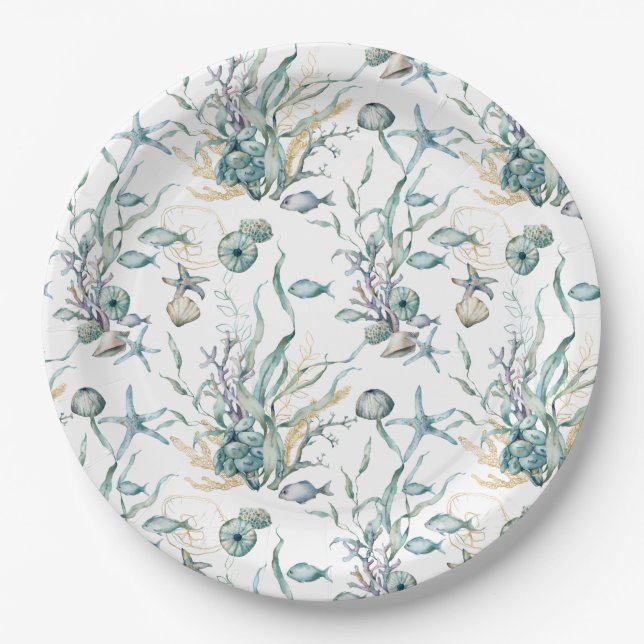 Under the Sea Coral Reef Paper Plates (Front)