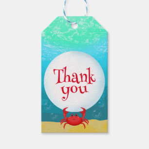 Under The Sea Crab Birthday Party Gift Tags