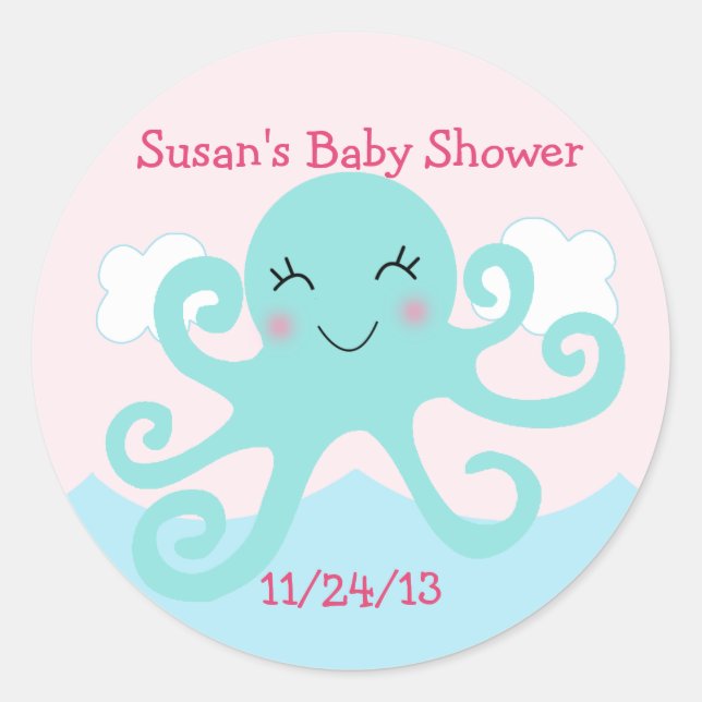 Under the Sea Creatures/Stickers/Cupcake Toppers Classic Round Sticker (Front)