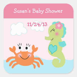 Under the Sea Creatures/Stickers/Cupcake Toppers Square Sticker