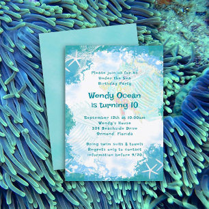 Under the Sea Custom Birthday Party Invitations