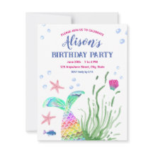 Under The Sea Custom Name Party Invitation