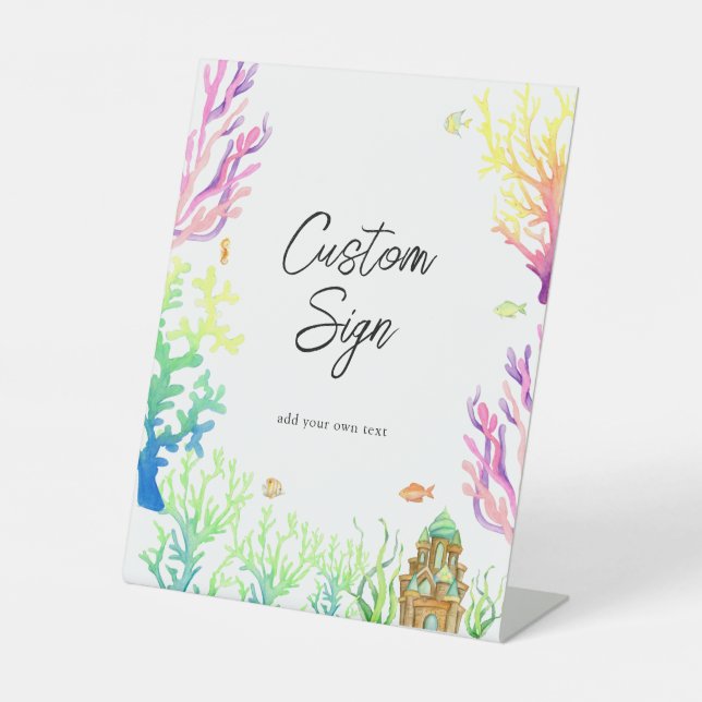 Under the Sea Custom Text Pedestal Sign (Front)