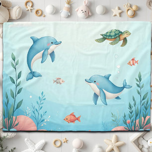 Under the Sea Cute Kids Fleece Blanket