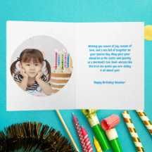 Under The Sea Cute Mermaid Birthday Photo Greeting