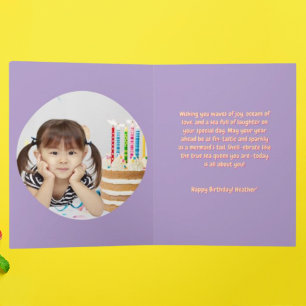 Under The Sea Cute Mermaid Birthday Photo Greeting Card