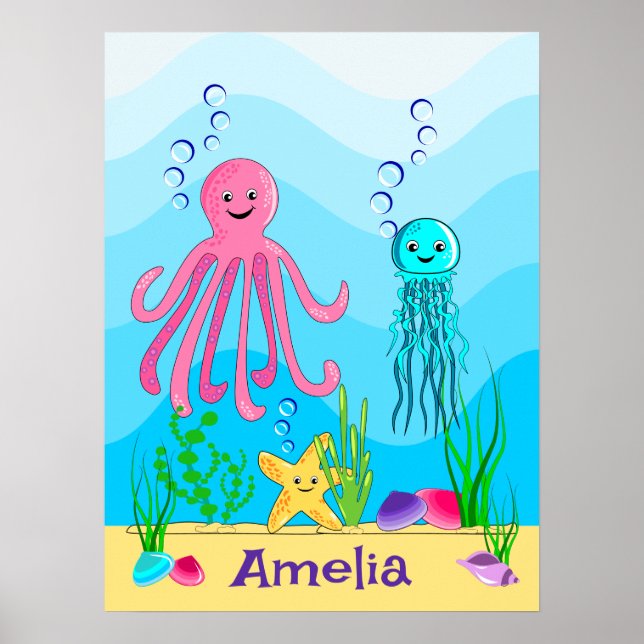 Under the Sea Cute  Poster (Front)