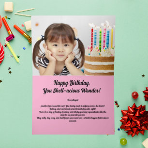 Under The Sea Cute Sea Turtle Photo Kids Birthday  Foil Greeting Card