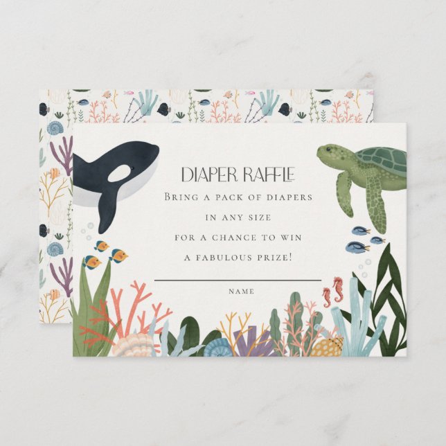 Under the Sea Diaper Raffle Invitation Insert (Front/Back)