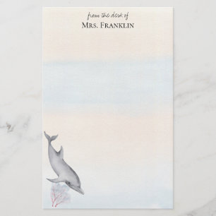 Under the Sea Dolphin Personalised 2  Stationery