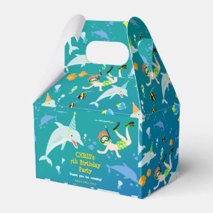 Under the sea dolphins and boy birthday party favour box