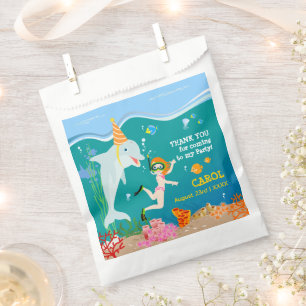 Under the sea dolphins and girl Birthday Party Favour Bag