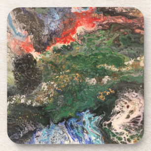 Under the Sea Fairy tale series painting in green Coaster
