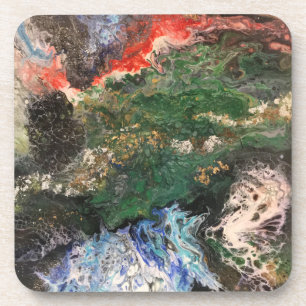 Under the Sea Fairy tale series painting in green Coaster