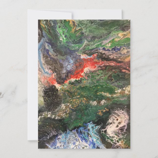 Under the Sea Fairy tale series painting in green Invitation (Front)