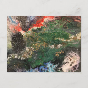 Under the Sea Fairy tale series painting in green  Postcard