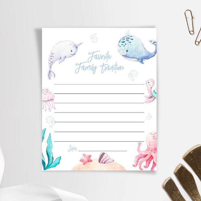 Under The Sea Family Traditions Baby Shower Card (Creator Uploaded)
