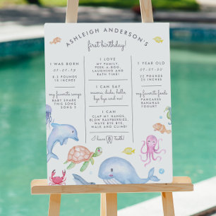 Under The Sea   Favorite Things Birthday Milestone Poster