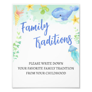 Under the Sea Favourite Family Traditions Sign 
