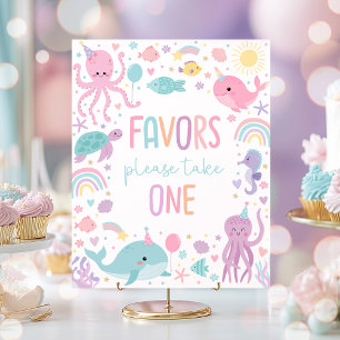Under The Sea Favours Please Take One Party Poster