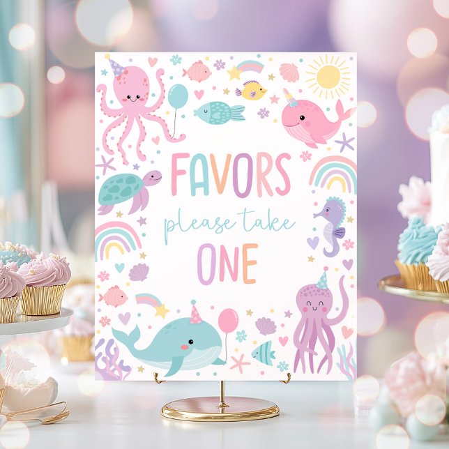 Under The Sea Favours Please Take One Party Poster (Creator Uploaded)